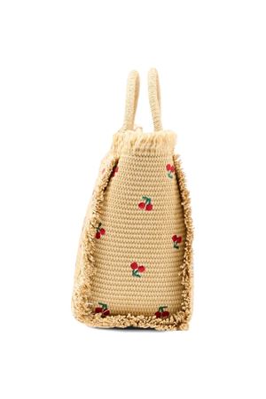 Borsa Colette in tessuto effetto paglia con ricami ciliegie SAINT BARTH KIDS | COL001700345L